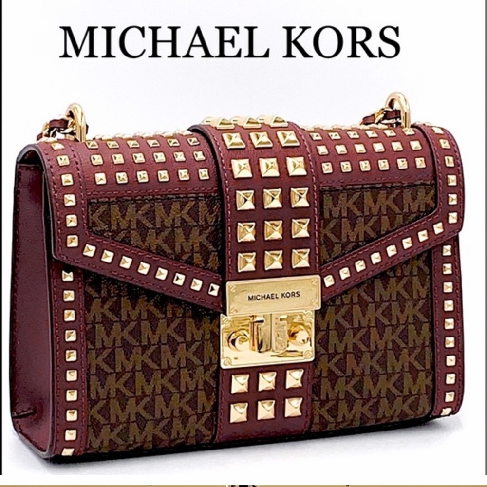 Michael Kors Rose Medium Flap Shoulder Chain Signature Bag
